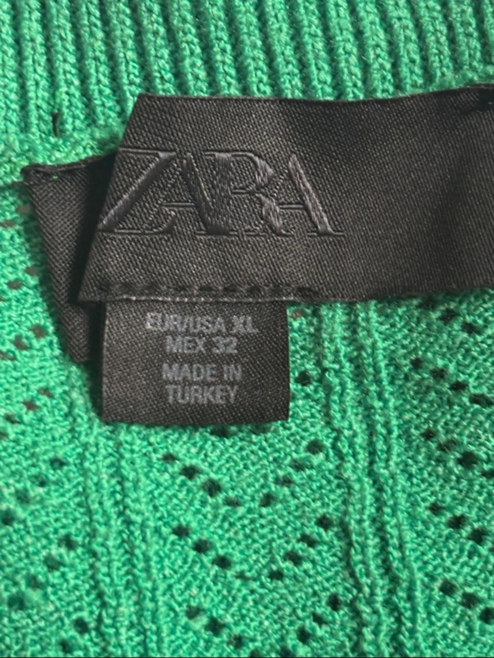 Zara Green Short-Sleeve Button-Front Cardigan - Picture 4 of 5